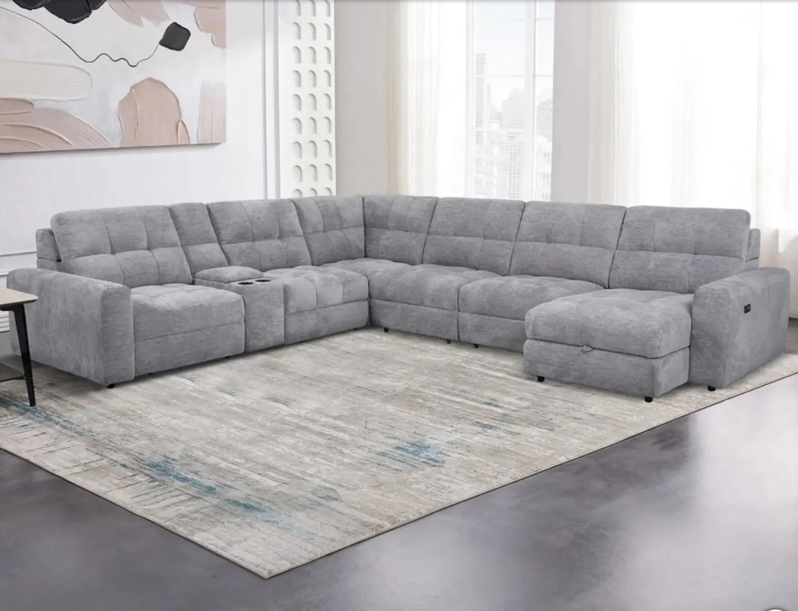 Emma Fabric Power Reclining Sectional with Power Footrest