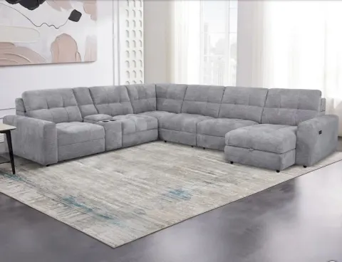 Emma Fabric Power Reclining Sectional with Power Footrest