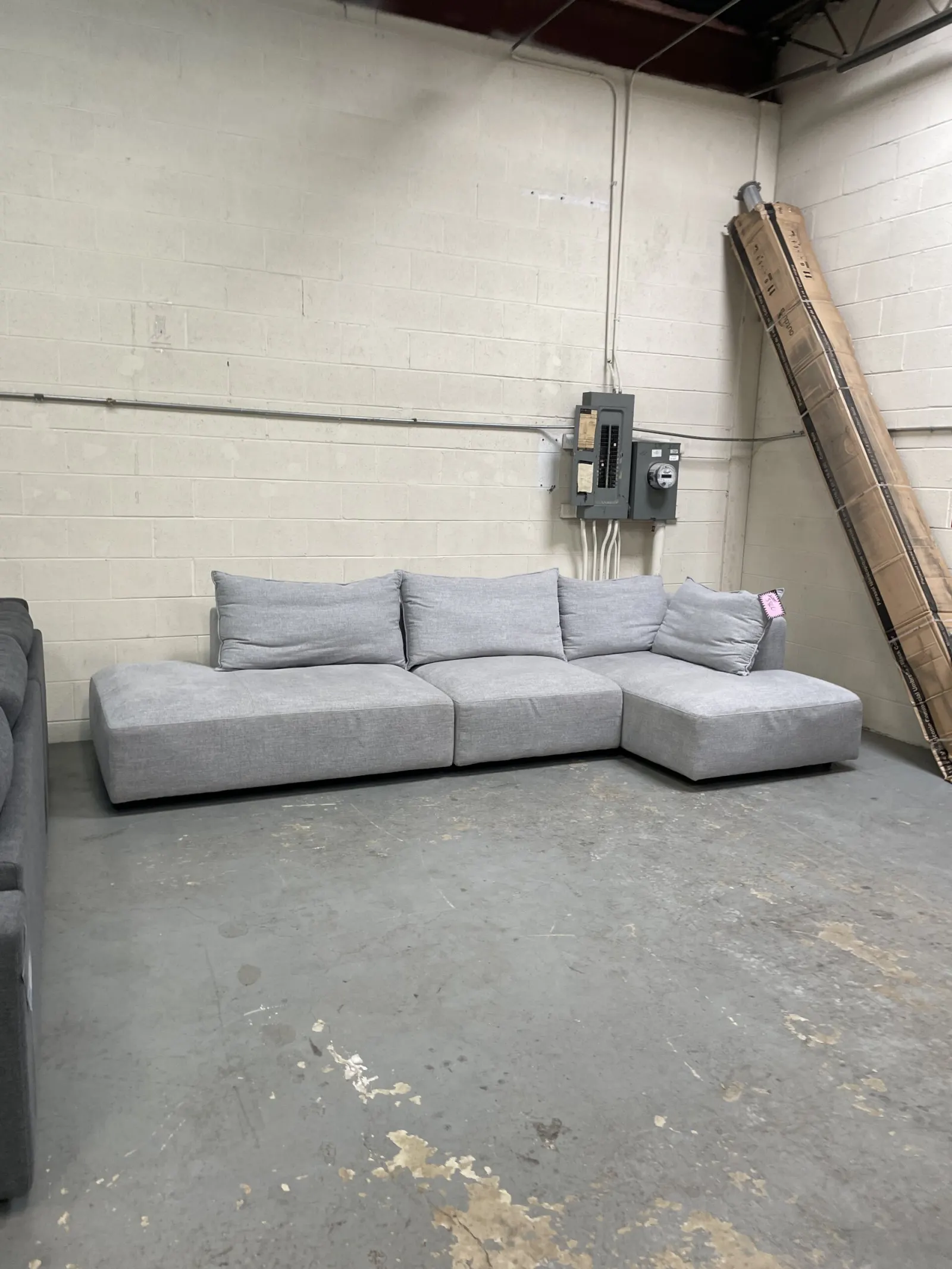 Macon 3-piece Fabric Modular Sectional, Light Gray - Photo 1