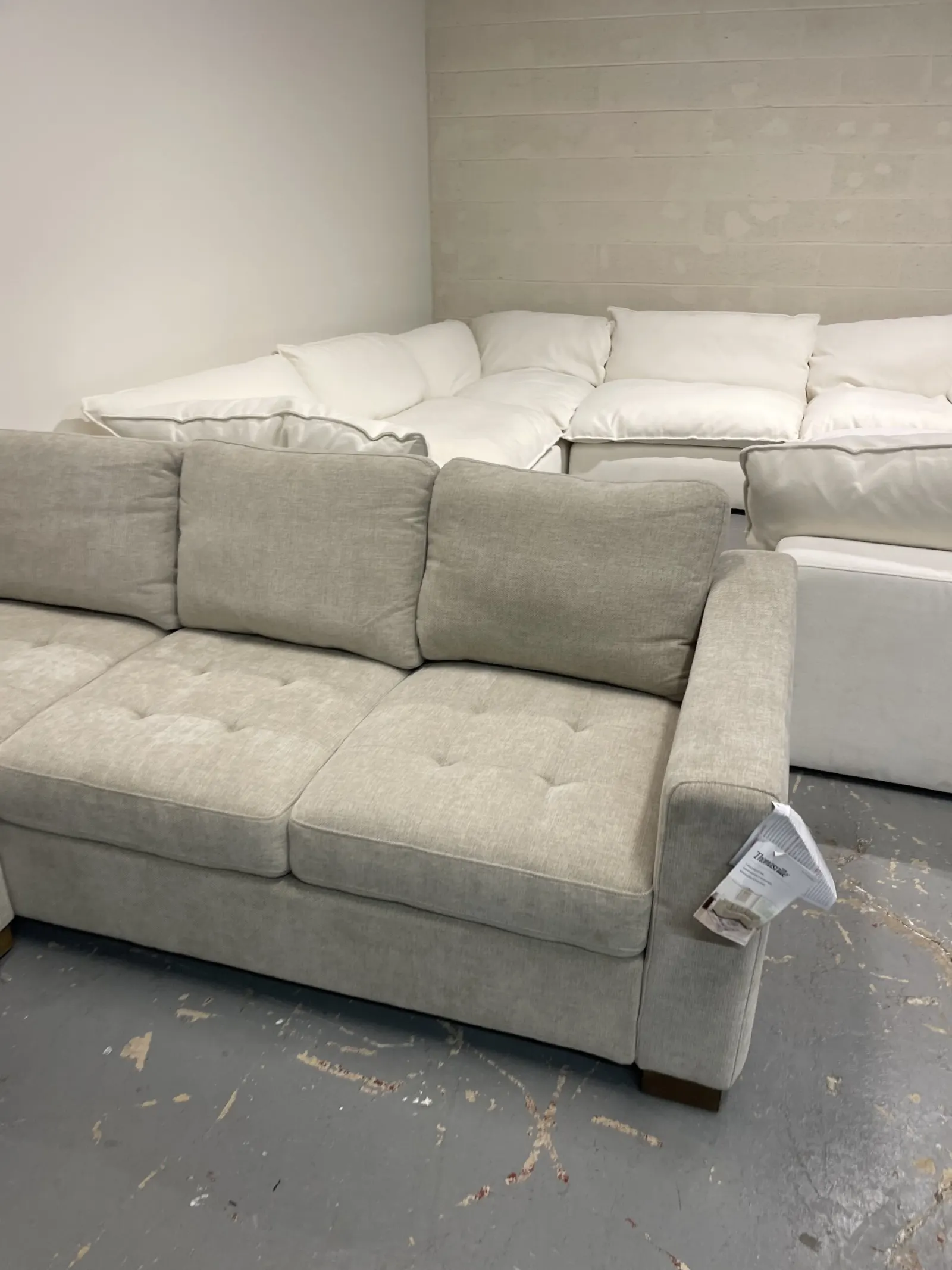 Thomasville Ellsford 2 Piece Fabric Sectional Beige - Image 5